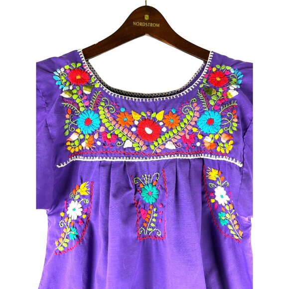 VTG Summer Boho Cottage Festival Embroidered Girl's Maxi Dress,  Size Small - Picture 3 of 8